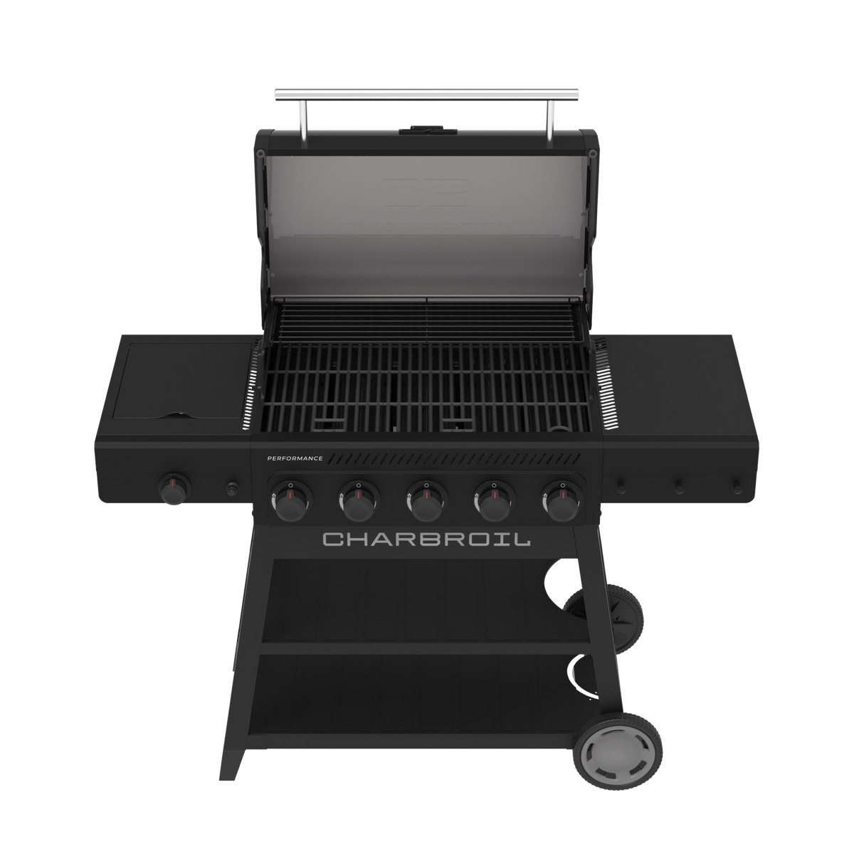 Char-Broil Performance Series FlavorMax 5-Burner Gas Grill, Cart with Side Burner, Blackout