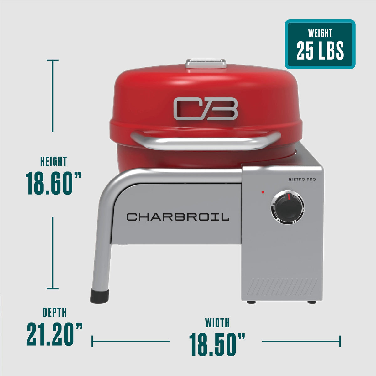 Char-Broil Bistro Pro Tabletop Electric Grill Red