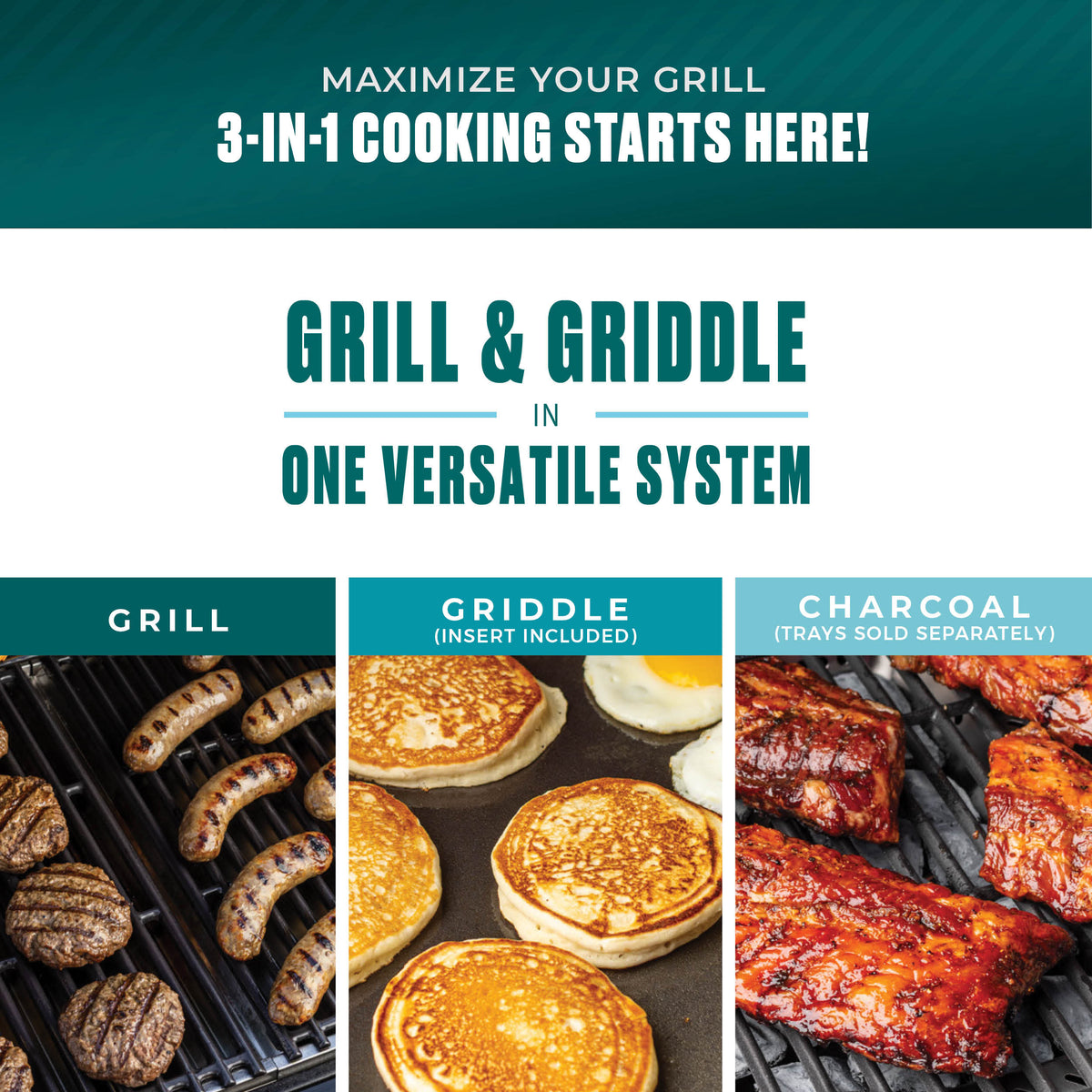 Char-Broil Commercial Series 2 Burner Gas Grill & Griddle (Black)